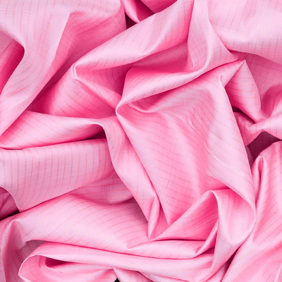 Baby Pink Handloom Kanchipuram Korvai Silk Saree With Stripes-Baby Pink