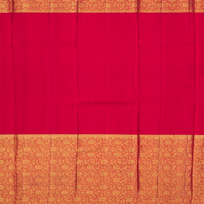 Cyan Handloom Kanchipuram Korvai Silk Saree With Floral Motifs-Cyan