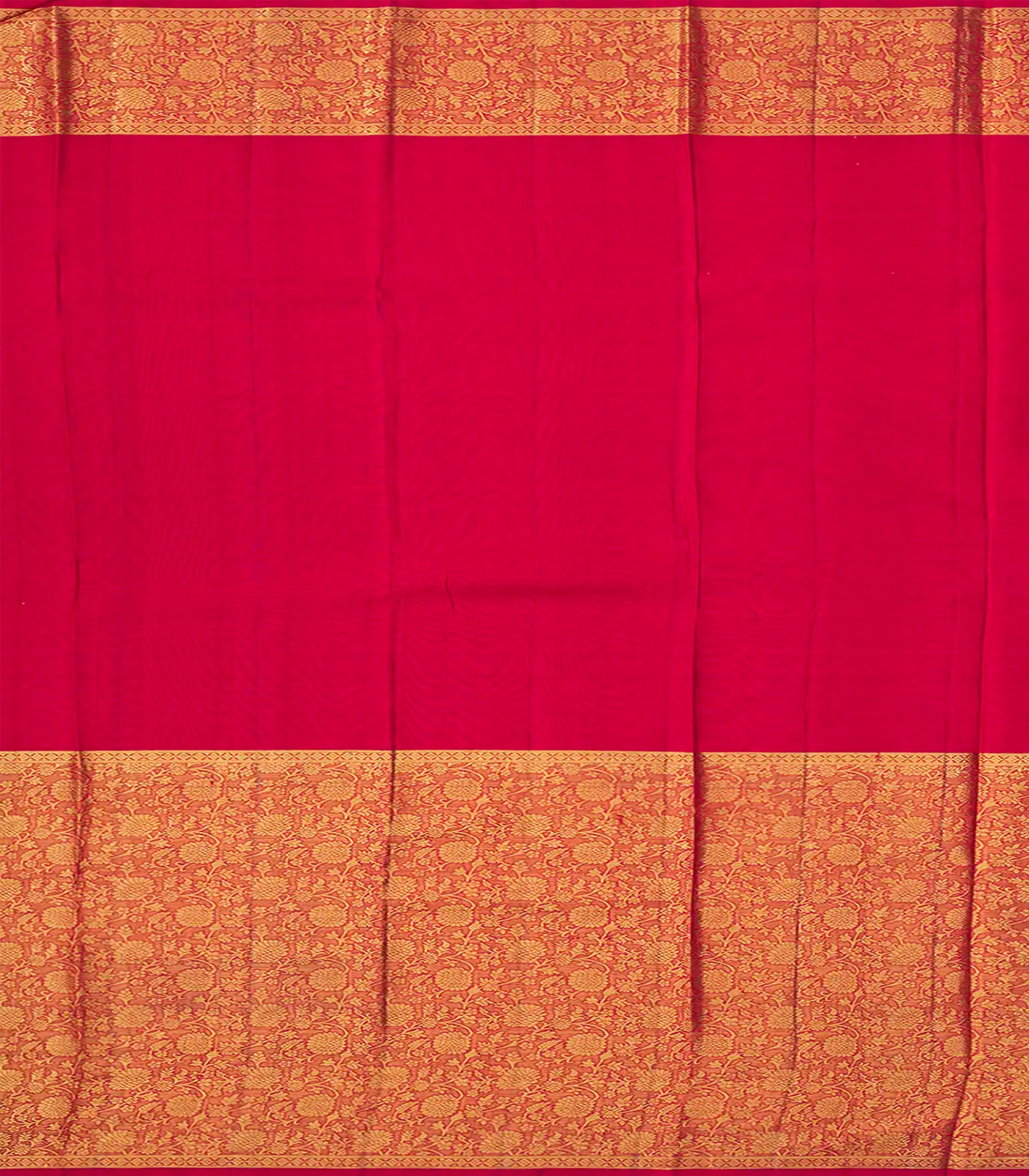 Cyan Handloom Kanchipuram Korvai Silk Saree With Floral Motifs-Cyan