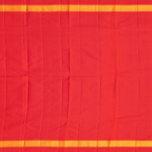 Yellow Handloom Kanchipuram Korvai Silk Saree With Checks-Yellow