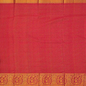 Green Handloom Kanchipuram Korvai Silk Saree With Floral Motifs-Green