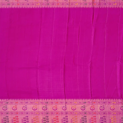 Turquoise Handloom Kanchipuram Korvai Silk Saree With Dotted Motifs-Turquoise