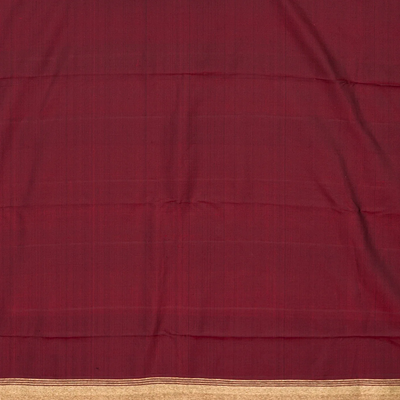 Black Handloom Kanchipuram Silk Saree With Rising Border-Black