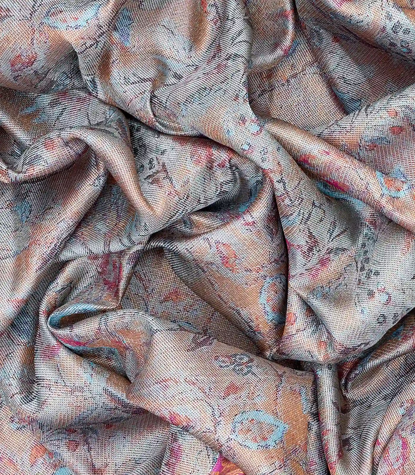 Multi Colour  Handloom Kanchipuram Silk Saree With Peacock Motifs-Multi colour