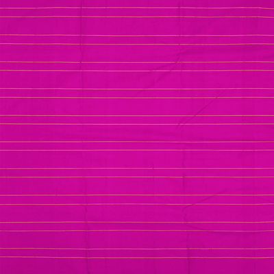 Baby Pink Handloom Kanchipuram Silk Saree With Multi Stripes-Baby Pink