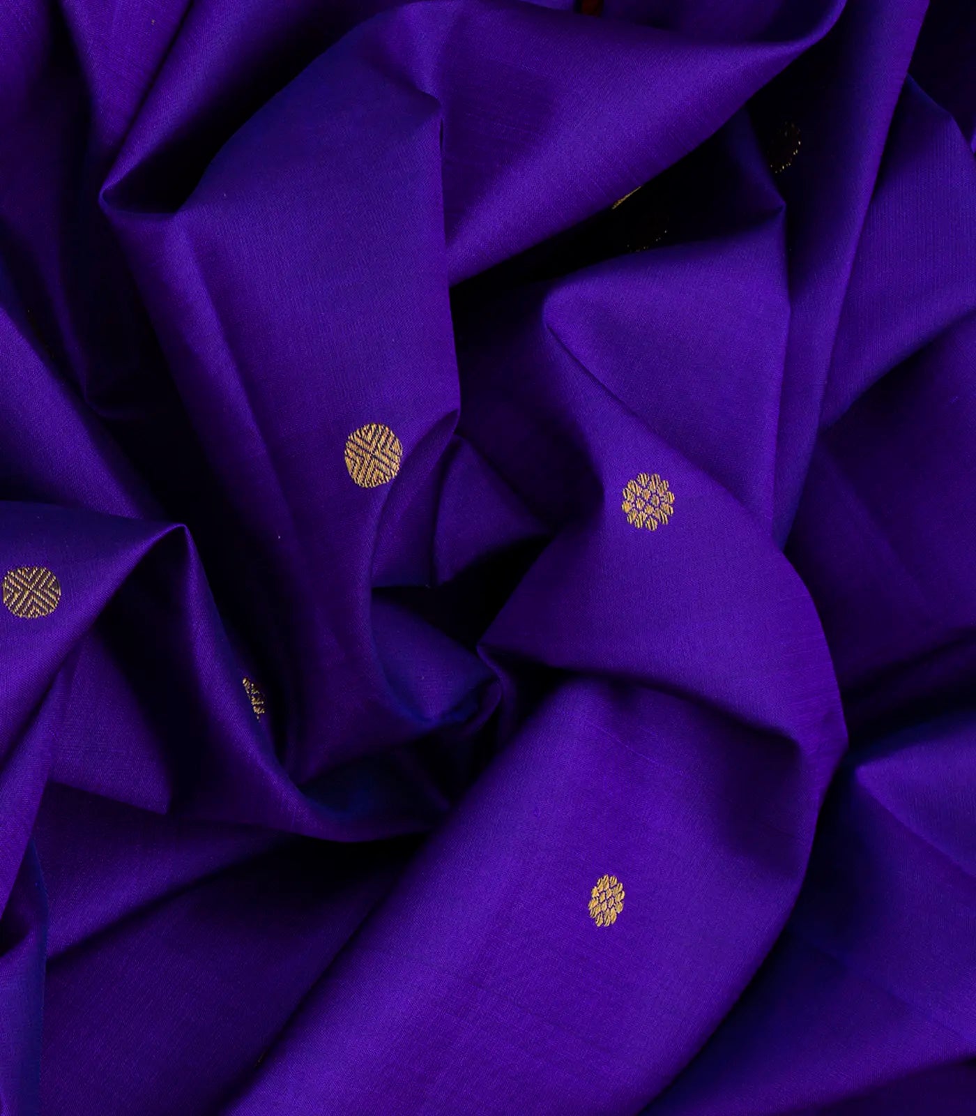 Purple Handloom Kanchipuram Korvai Silk Saree With Rudraksham Motifs-Purple