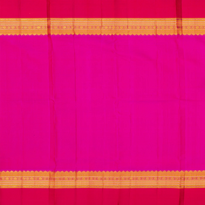 Purple Handloom Kanchipuram Korvai Silk Saree With Rudraksham Motifs-Purple