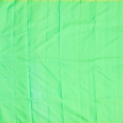 Magenta Handloom Kanchipuram Korvai Silk Saree With Zari Stripes-Magenta