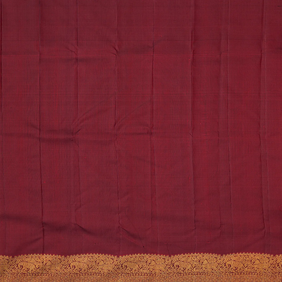 Blue Handloom Kanchipuram Korvai Silk Saree With Chakaram Motifs-Blue