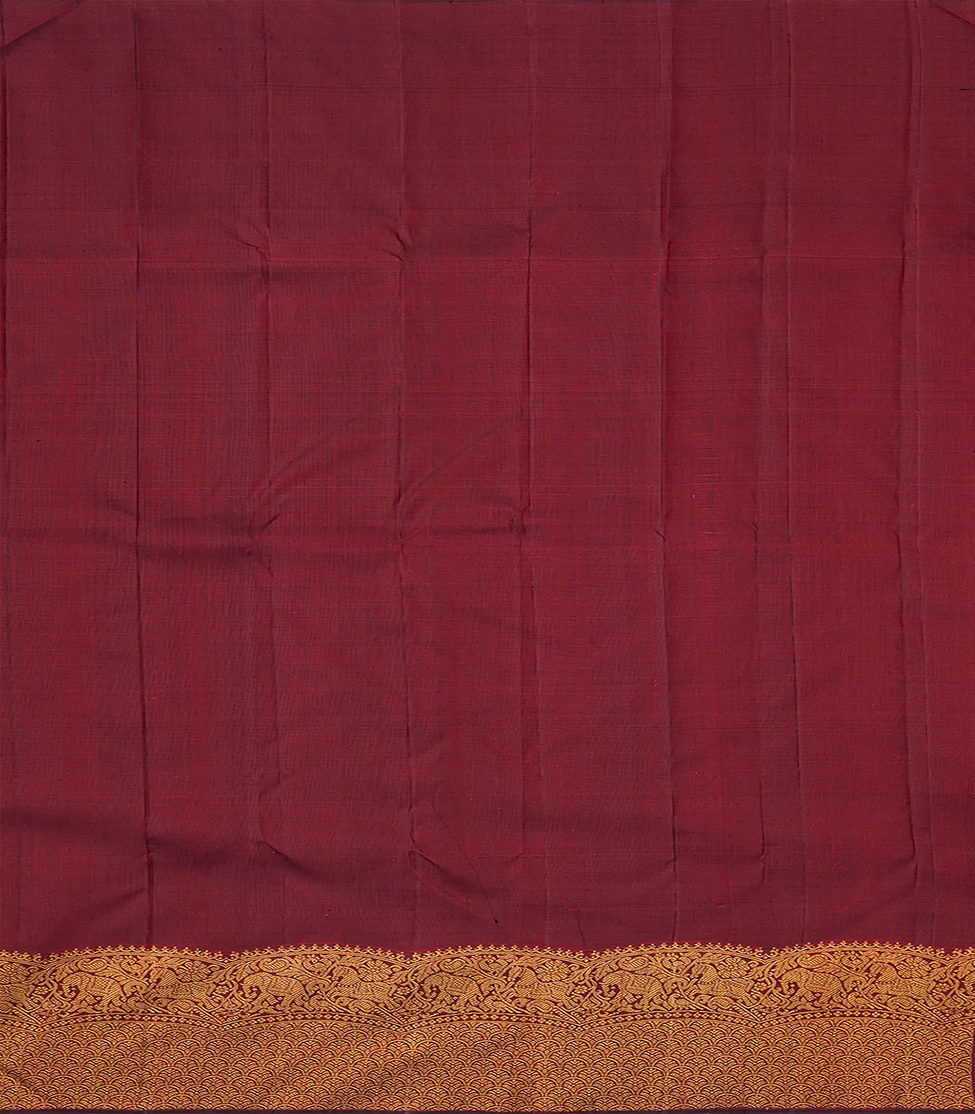 Blue Handloom Kanchipuram Korvai Silk Saree With Chakaram Motifs-Blue