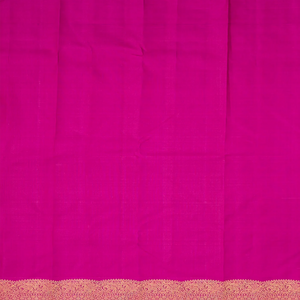 Baby Pink Handloom Kanchipuram Korvai Silk Saree With Kamalam Motifs-Baby Pink