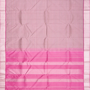 Dusty Pink Handloom Kanchipuram Silk Saree With Checks-Dusty Pink