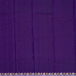 Purple Handloom Kanchipuram Silk Saree With Elephant Buttas-Purple