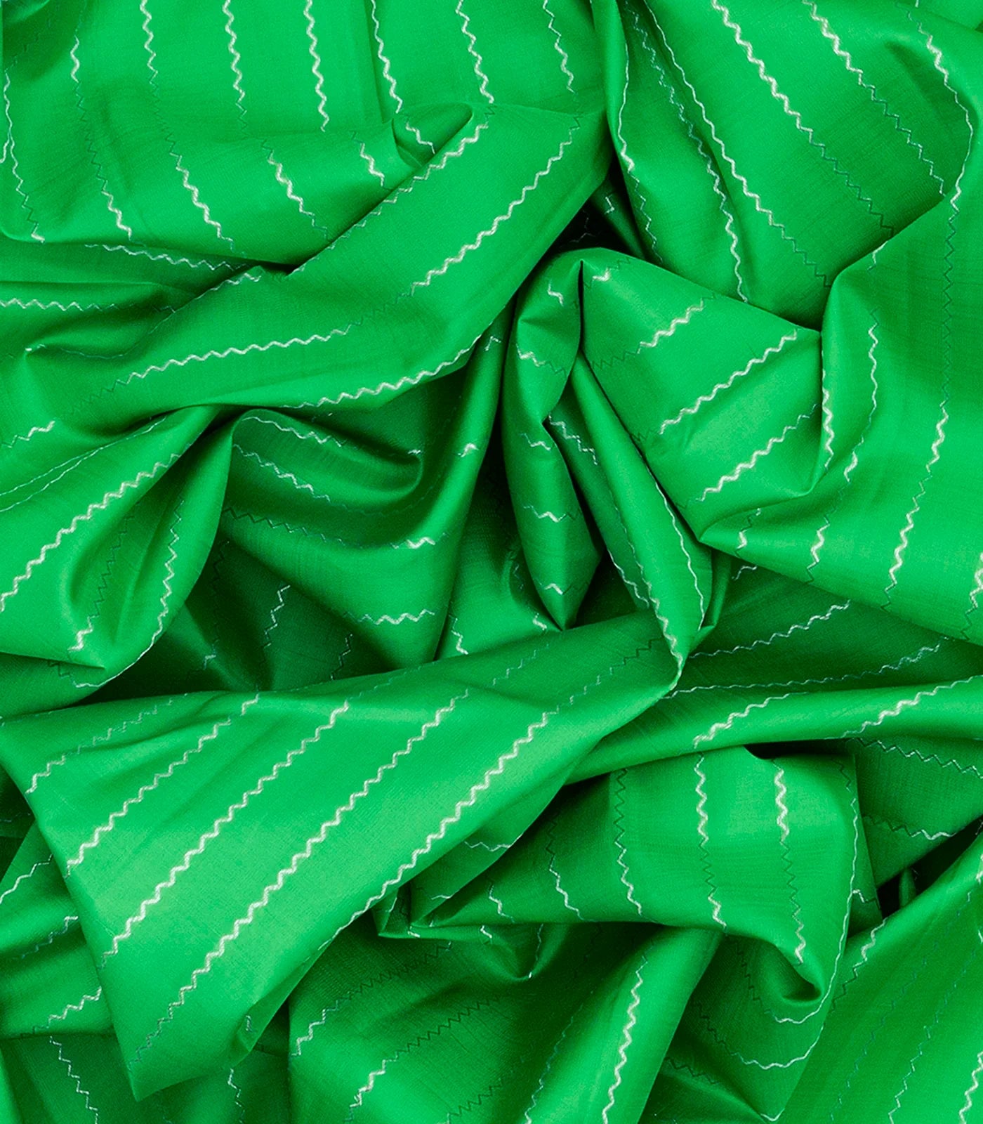 Light Green Handloom Kanchipuram Silk Saree With Veldari Stripes-Light Green