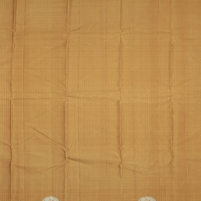 Dark Peach Handloom Kanchipuram Silk Saree With Horse Buttas-Dark Peach