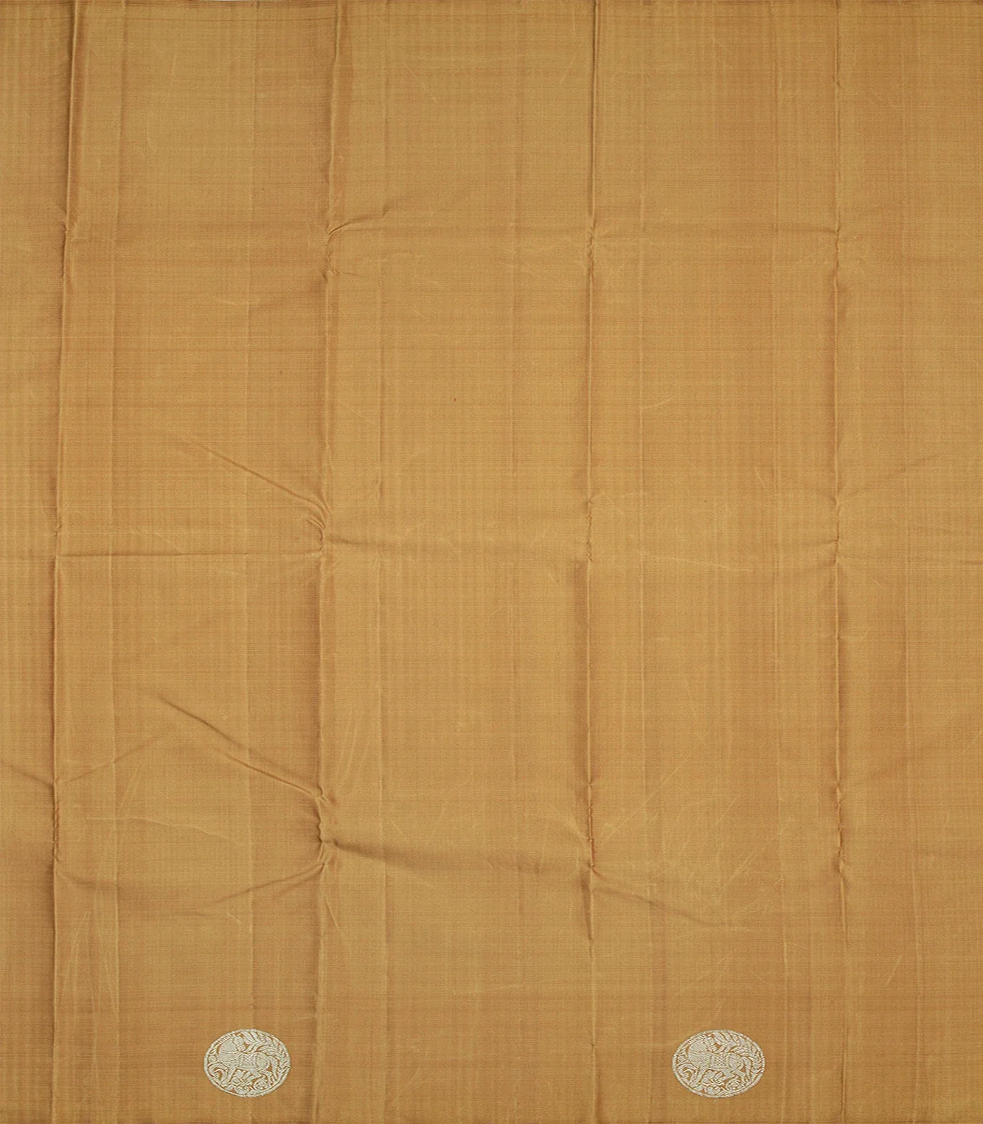 Dark Peach Handloom Kanchipuram Silk Saree With Horse Buttas-Dark Peach