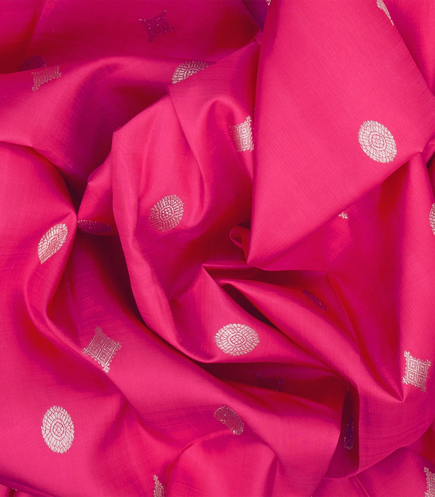 Dark Peach Handloom Korvai Kanchipuram Silk Saree With Chakaram Motifs-Dark Peach