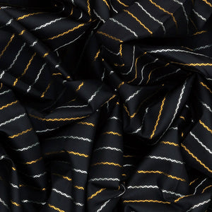 Black Handloom Kanchipuram Korvai Silk Saree With Beldari Stripes-Black