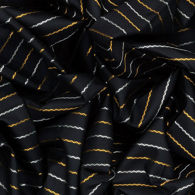 Black Handloom Kanchipuram Korvai Silk Saree With Beldari Stripes-Black