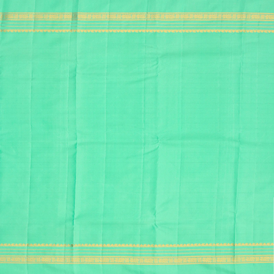 Black Handloom Kanchipuram Korvai Silk Saree With Beldari Stripes-Black