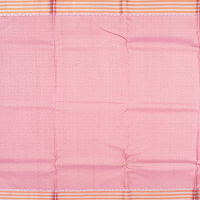 Dusty Pink Handloom Kanchipuram Silk Saree With Floral Vine Motifs-Dusty Pink