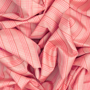 Light Peach Handloom Kanchipuram Korvai Silk Saree With Checks-Light Peach