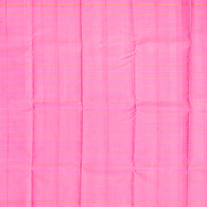 Light Peach Handloom Kanchipuram Korvai Silk Saree With Checks-Light Peach