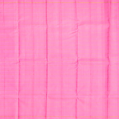 Light Peach Handloom Kanchipuram Korvai Silk Saree With Checks-Light Peach