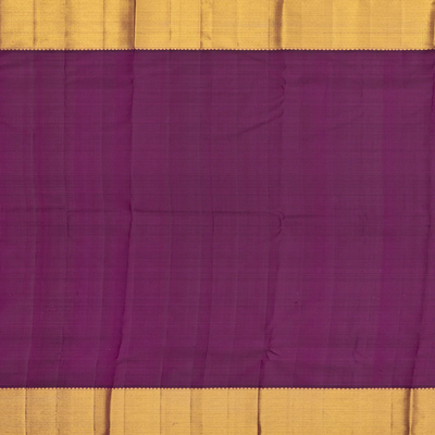 Lavender Handloom Kanchipuram Korvai Silk Saree With Floral Motifs-Lavander