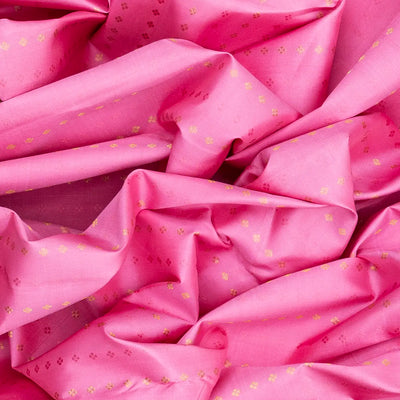 Baby Pink Handloom Kanchipuram Korvai Silk Saree With Green Border-Baby Pink