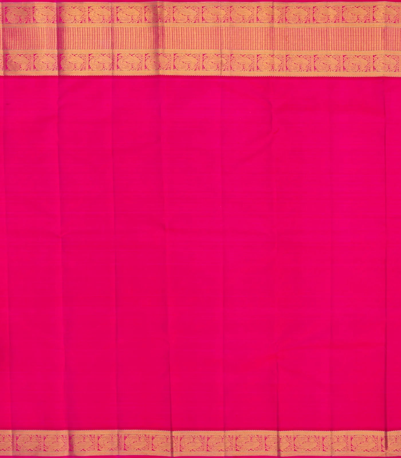 Turquoise Handloom Kanchipuram Korvai Silk Saree With Floral Zari Motifs  -Turquoise