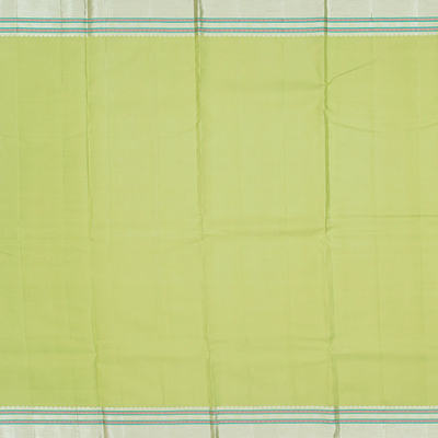 Pista Green Handloom Kanchipuram Silk Saree  With Gandaberunda Motifs-Pista Green