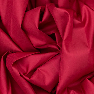 Red Handloom Kanchipuram Plain Korvai Silk Saree-Red