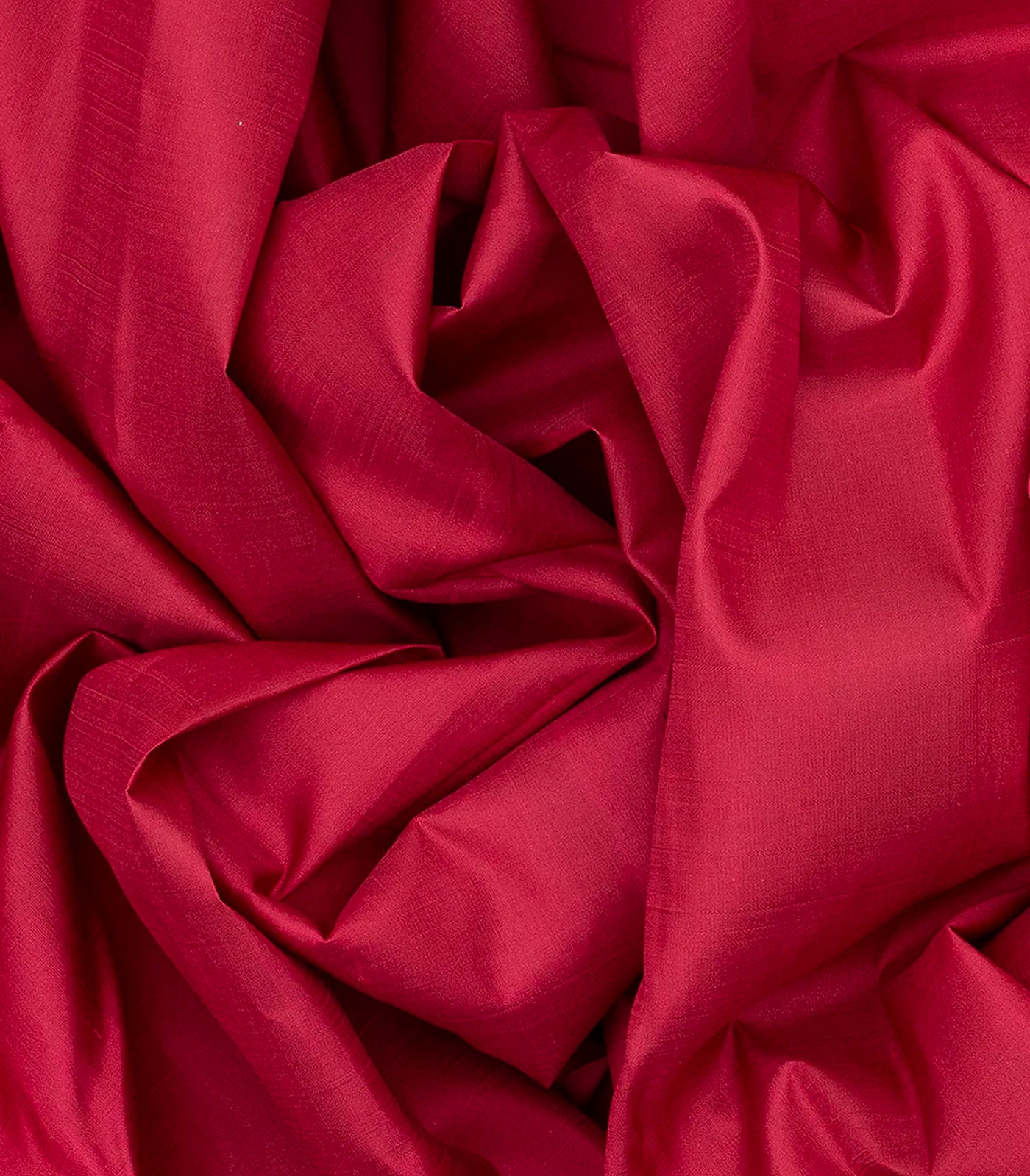 Red Handloom Kanchipuram Plain Korvai Silk Saree-Red