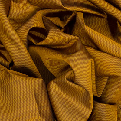 Oil Mustard Handloom Kanchipuram Korvai Silk Saree With Stripes-OIL MUSTARD