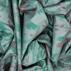 Shadow Green Handloom Kanchipuram Silk Saree With Tie & Dye Motifs-Shadow Green