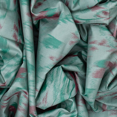 Shadow Green Handloom Kanchipuram Silk Saree With Tie & Dye Motifs-Shadow Green