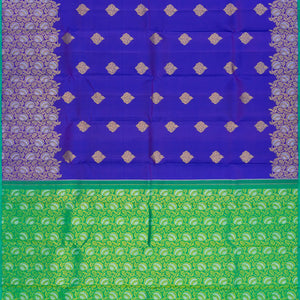 Purple Handloom Kanchipuram Silk Saree With Floral Buttas-Purple