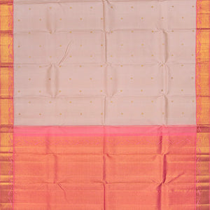 Taupe Handloom Kanchipuram Korvai Silk Saree Kamalam Buttas-Taupe