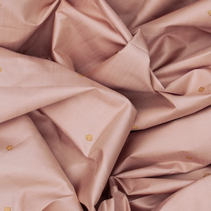 Taupe Handloom Kanchipuram Korvai Silk Saree Kamalam Buttas-Taupe