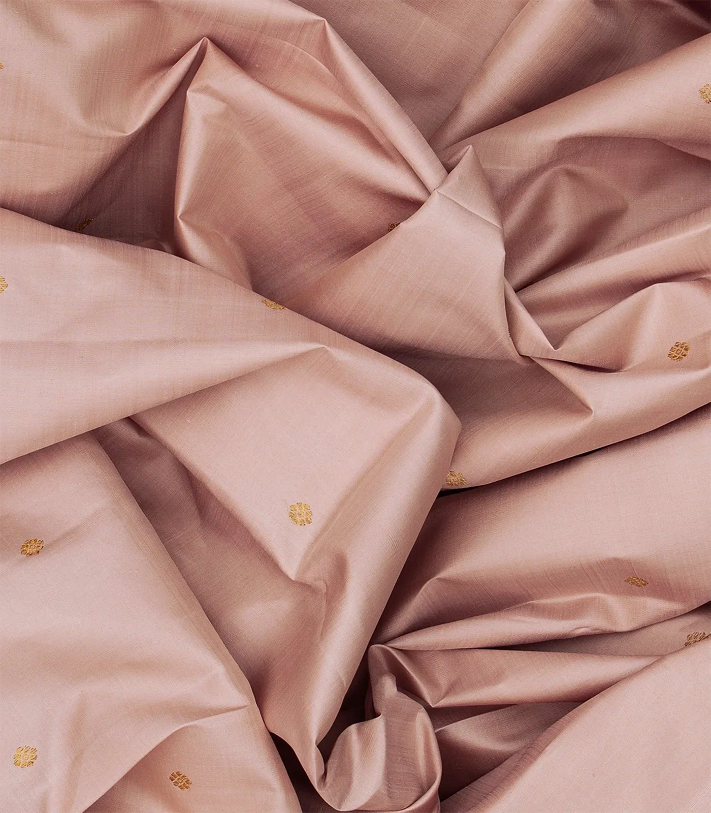 Taupe Handloom Kanchipuram Korvai Silk Saree Kamalam Buttas-Taupe