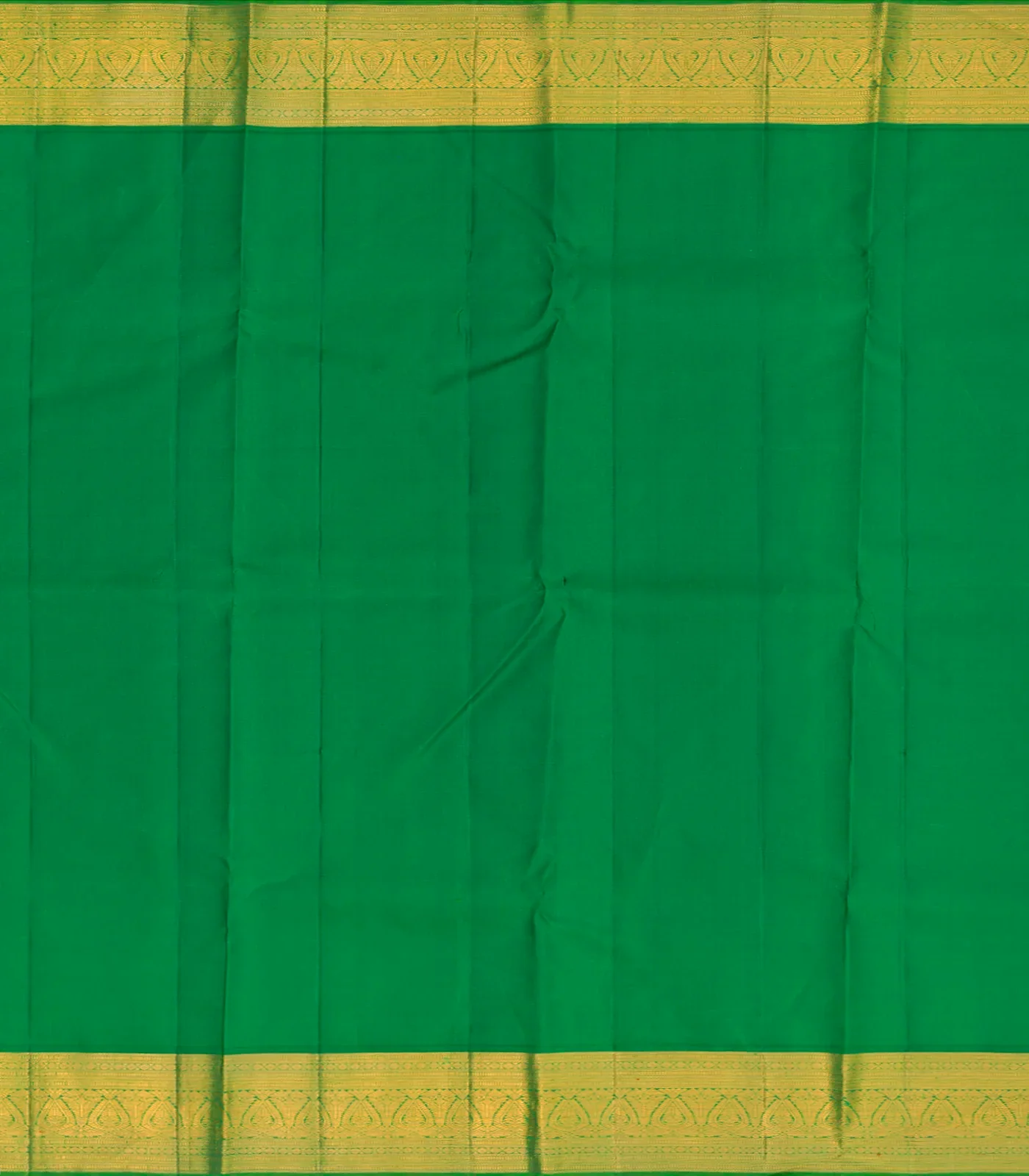 Red Handloom Kanchipuram Korvai Silk Saree Peacock Motifs-Red