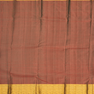 Dark Green Handloom Kanchipuram Korvai Silk Saree With Zari Checks & Buttas-Dark Green