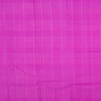 Pink Handloom Kanchipuram Silk Saree With Zari Checks & Buttas-Pink