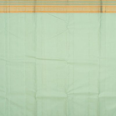 Brown Handloom Kanchipuram Korvai Silk Saree With Checks-Brown