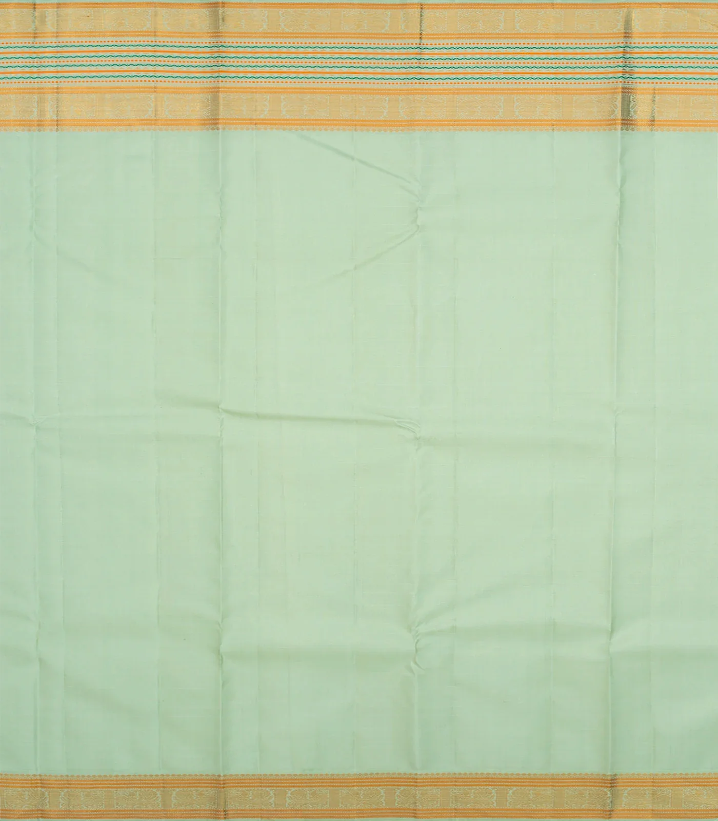 Brown Handloom Kanchipuram Korvai Silk Saree With Checks-Brown