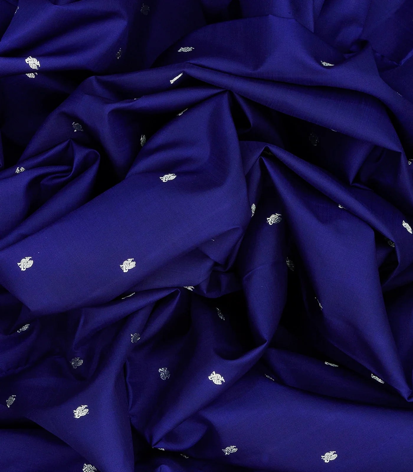 Blue Handloom Kanchipuram Korvai Silk Saree With Annam Motifs-Blue