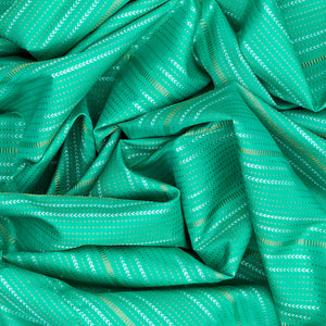 Aquamarine Handloom Kanchipuram Korvai Silk Saree Zari Stripes-Aquamarine