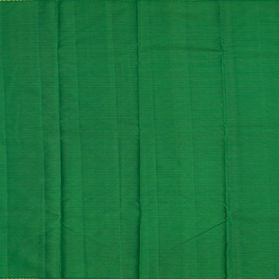 Crimson Handloom Kanchipuram Silk Saree With Zari Stripes-Crimson