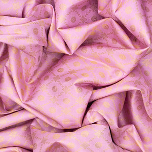 Baby Pink Handloom Kanchipuram Korvai Silk Saree With Floral Jaal Motifs-Baby Pink